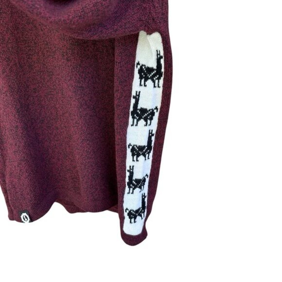 Paka The Cusco Alpaca Wool Sweater Burgundy Red Size Large Handmade in Peru - Picture 5 of 12